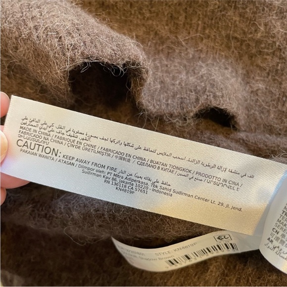 Ever New Alpaca Blend Puff Shoulder Sweater Brown | Soft Luxe Knit | Size Small - Picture 11 of 12